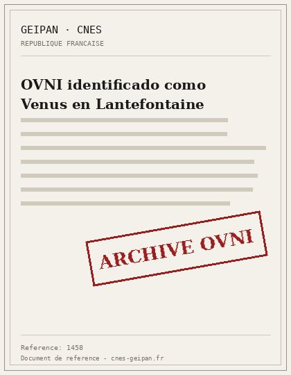 OVNI identificado como Venus en Lantefontaine