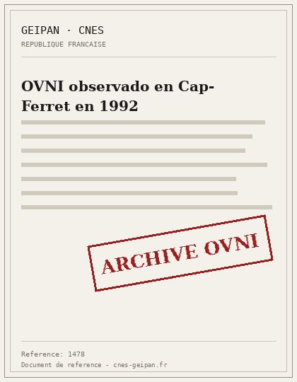 OVNI observado en Cap-Ferret en 1992