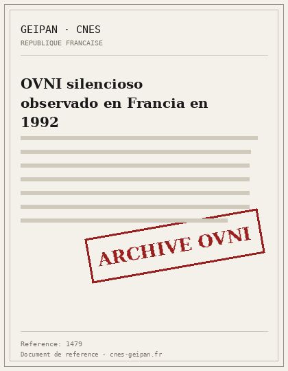 OVNI silencioso observado en Francia en 1992