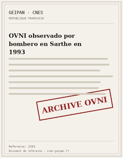OVNI observado por bombero en Sarthe en 1993
