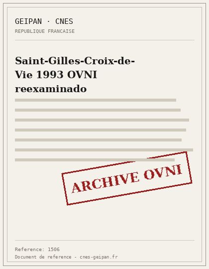 Saint-Gilles-Croix-de-Vie 1993 OVNI reexaminado
