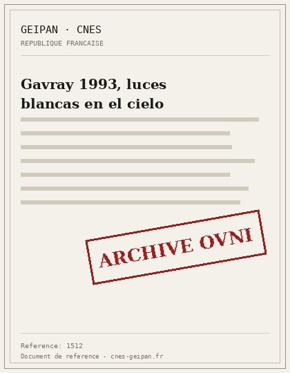 Gavray 1993, luces blancas en el cielo
