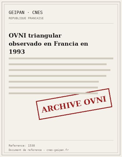 OVNI triangular observado en Francia en 1993