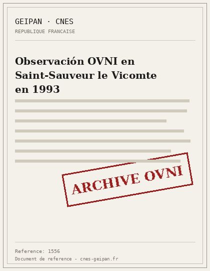 Observación OVNI en Saint-Sauveur le Vicomte en 1993