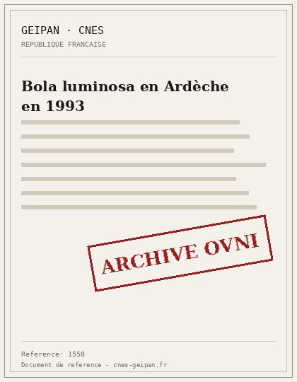 Bola luminosa en Ardèche en 1993