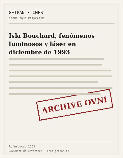 Isla Bouchard, fenómenos luminosos y láser en diciembre de 1993