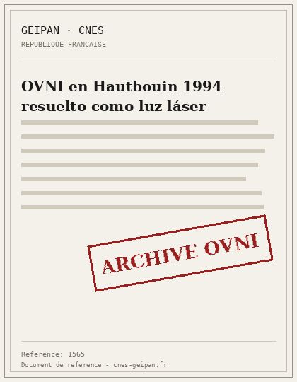 OVNI en Hautbouin 1994 resuelto como luz láser