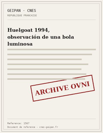 Huelgoat 1994, observación de una bola luminosa