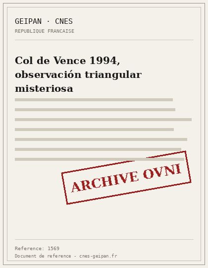 Col de Vence 1994, observación triangular misteriosa