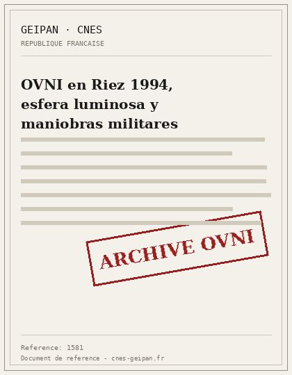 OVNI en Riez 1994, esfera luminosa y maniobras militares