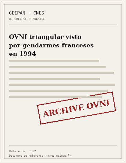 OVNI triangular visto por gendarmes franceses en 1994