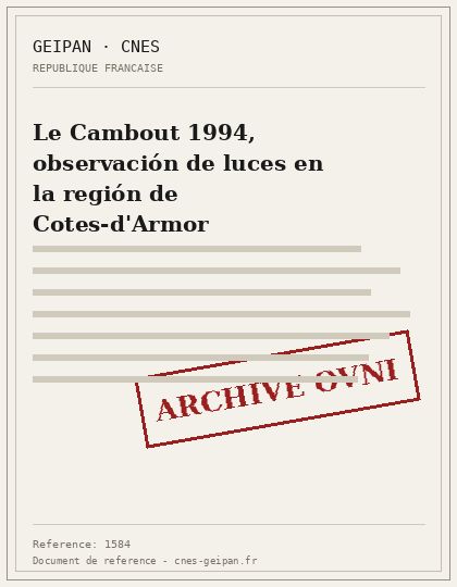 Le Cambout 1994, observación de luces en la región de Cotes-d'Armor
