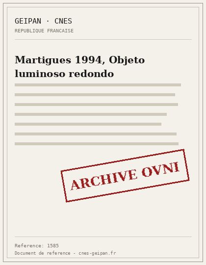 Martigues 1994, Objeto luminoso redondo