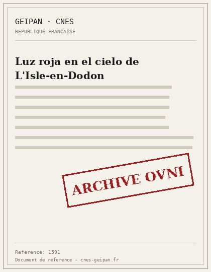 Luz roja en el cielo de L'Isle-en-Dodon
