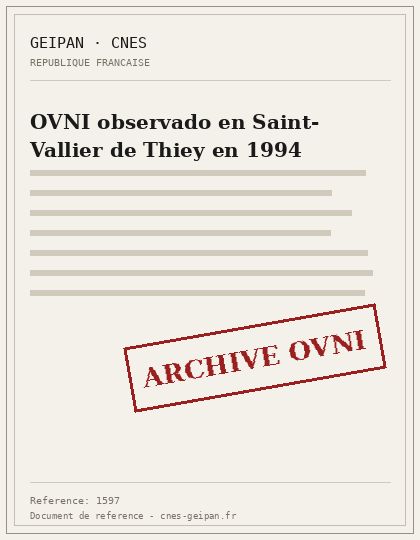 OVNI observado en Saint-Vallier de Thiey en 1994