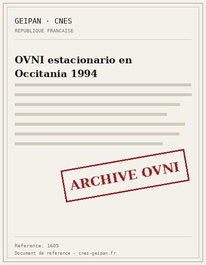 OVNI estacionario en Occitania 1994