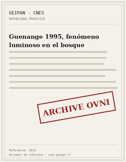 Guenange 1995, fenómeno luminoso en el bosque