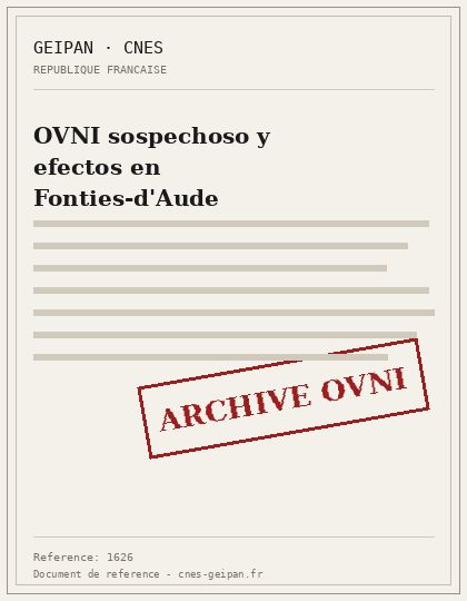 OVNI sospechoso y efectos en Fonties-d'Aude