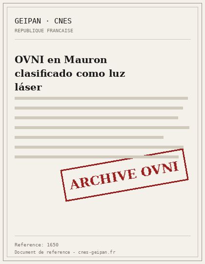 OVNI en Mauron clasificado como luz láser