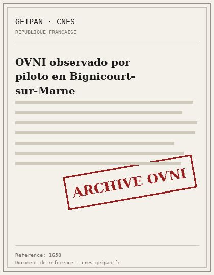 OVNI observado por piloto en Bignicourt-sur-Marne