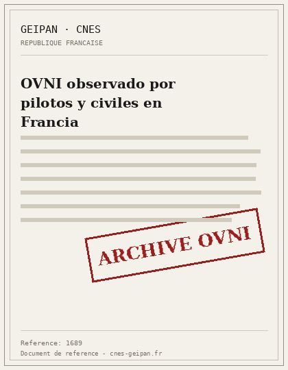 OVNI observado por pilotos y civiles en Francia