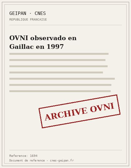 OVNI observado en Gaillac en 1997