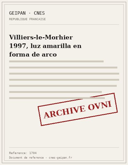 Villiers-le-Morhier 1997, luz amarilla en forma de arco