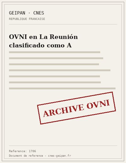 OVNI en La Reunión clasificado como A