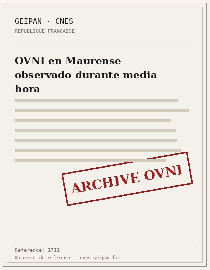 OVNI en Maurense observado durante media hora