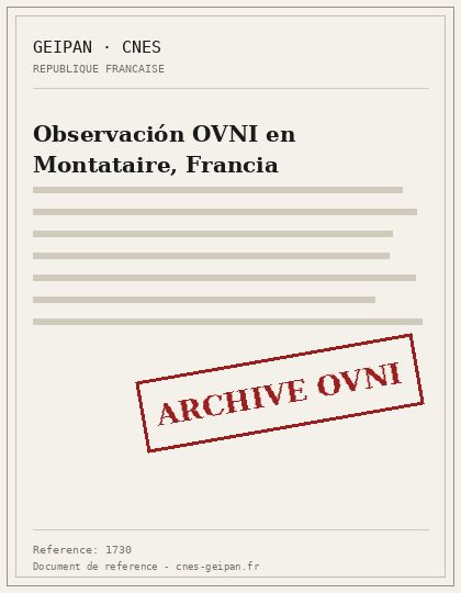 Observación OVNI en Montataire, Francia