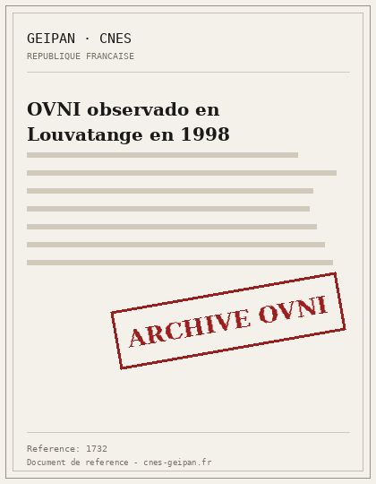 OVNI observado en Louvatange en 1998