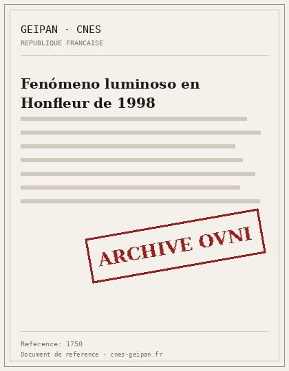 Fenómeno luminoso en Honfleur de 1998