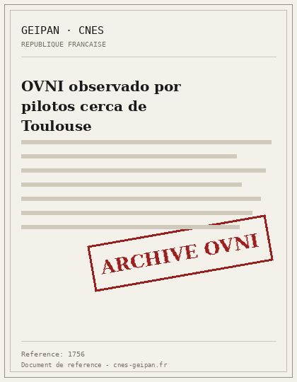 OVNI observado por pilotos cerca de Toulouse