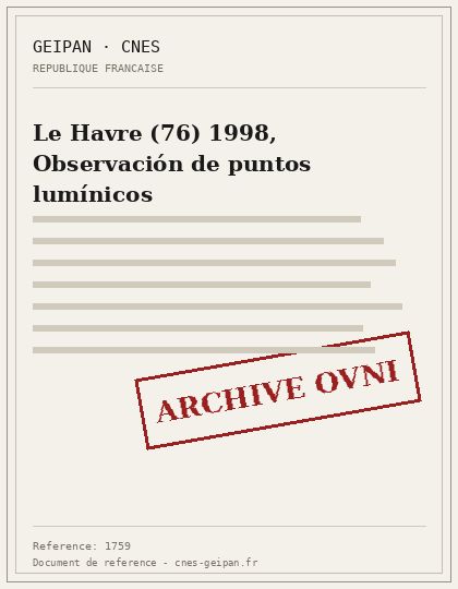 Le Havre (76) 1998, Observación de puntos lumínicos