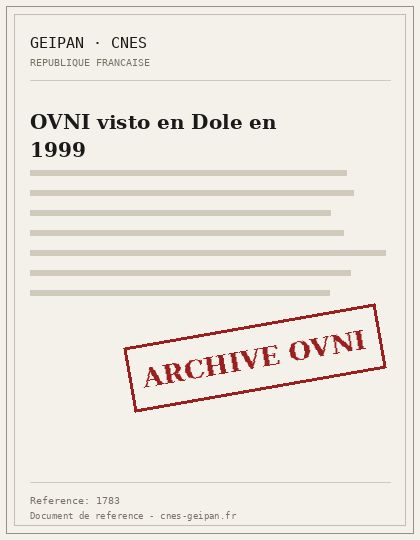 OVNI visto en Dole en 1999