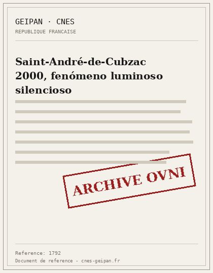 Saint-André-de-Cubzac 2000, fenómeno luminoso silencioso