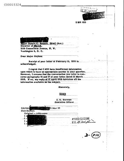 Cartas de la CIA sobre OVNI
