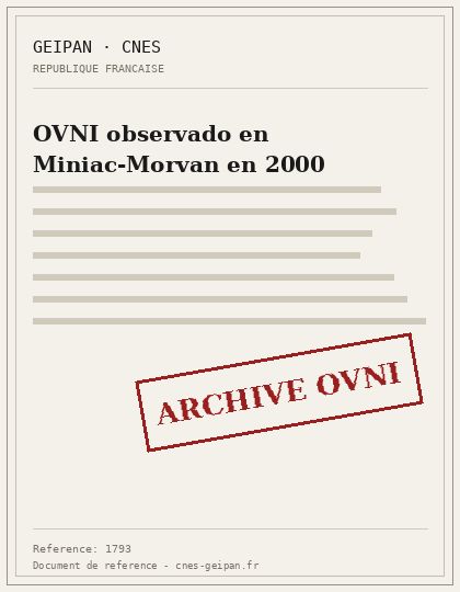 OVNI observado en Miniac-Morvan en 2000