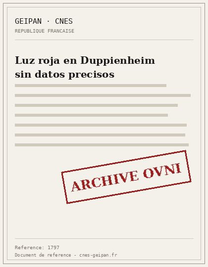 Luz roja en Duppienheim sin datos precisos