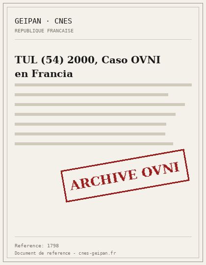 TUL (54) 2000, Caso OVNI en Francia