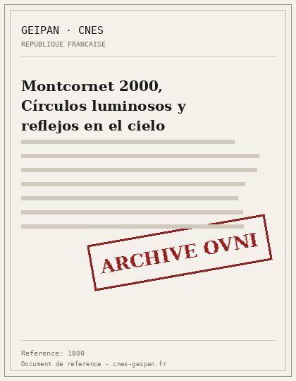 Montcornet 2000, Círculos luminosos y reflejos en el cielo