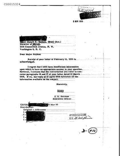 Cartas de la CIA sobre OVNI