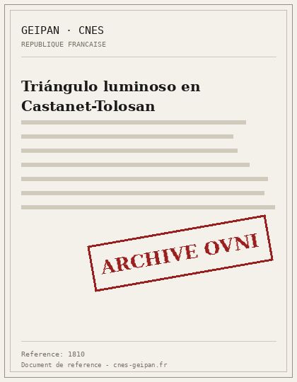 Triángulo luminoso en Castanet-Tolosan