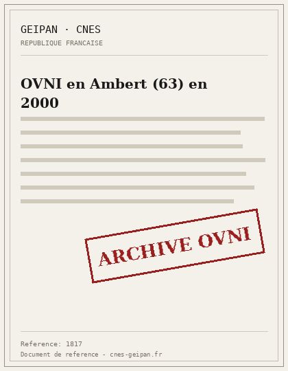 OVNI en Ambert (63) en 2000
