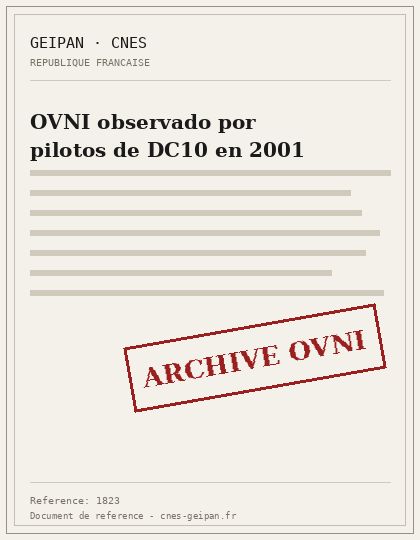 OVNI observado por pilotos de DC10 en 2001