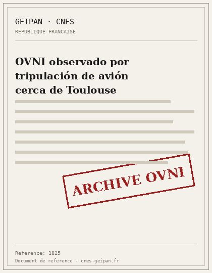 OVNI observado por tripulación de avión cerca de Toulouse