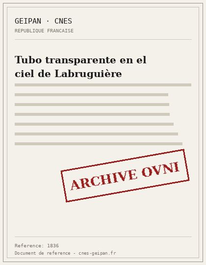 Tubo transparente en el ciel de Labruguière