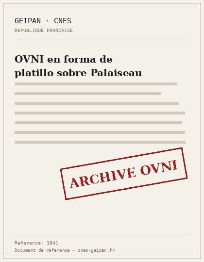 OVNI en forma de platillo sobre Palaiseau