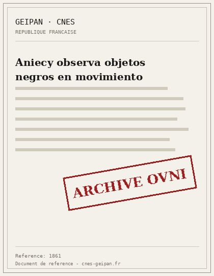 Aniecy observa objetos negros en movimiento