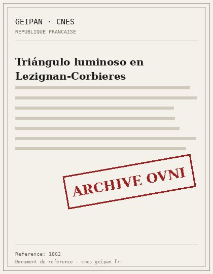 Triángulo luminoso en Lezignan-Corbieres